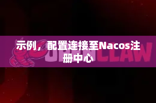 示例，配置连接至Nacos注册中心